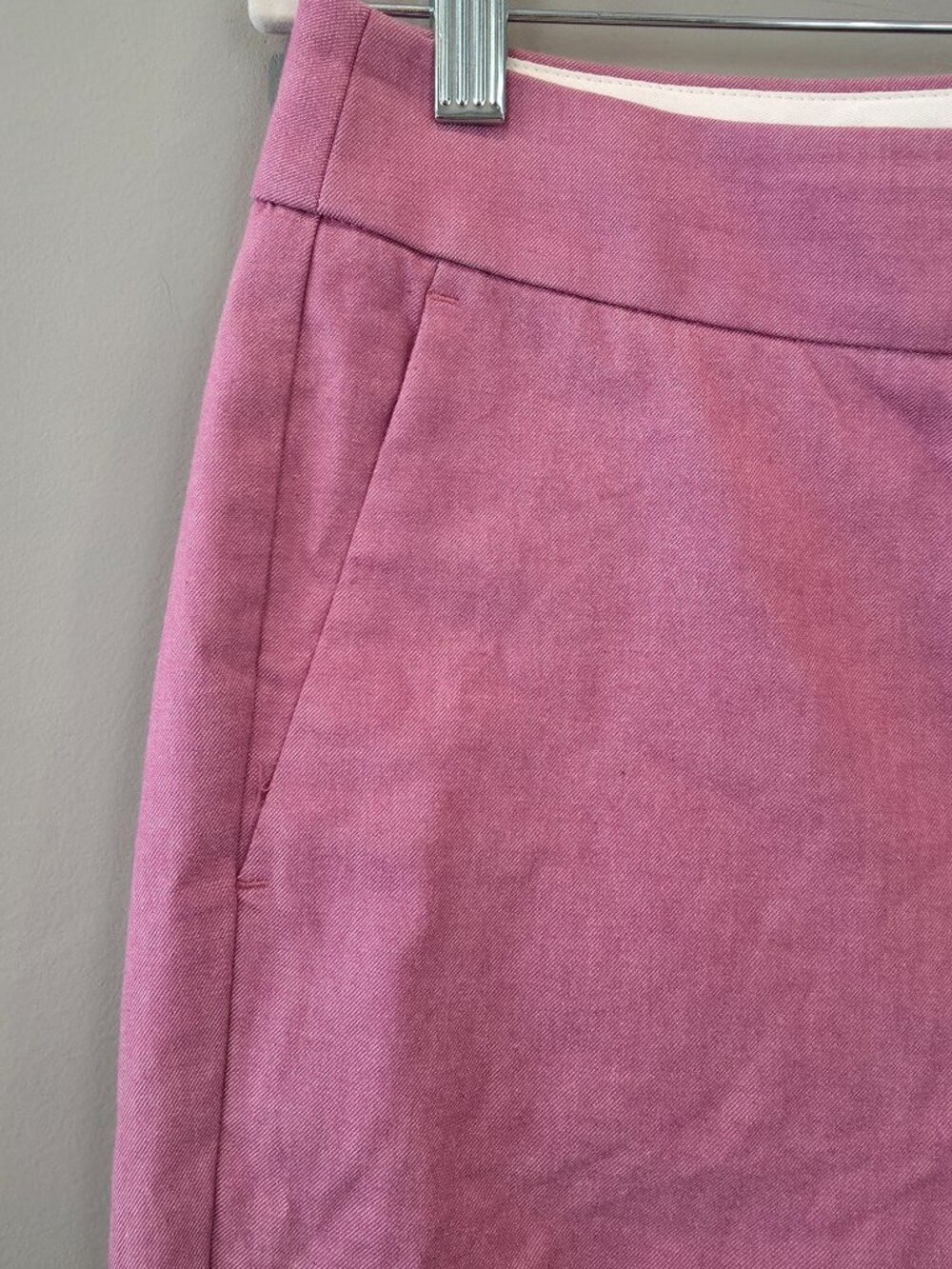 LOFT Purple Cotton Twill Pants Sz 10 Straight Leg Mid Rise Ankle Casual Work - Picture 3 of 6